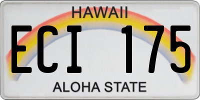 HI license plate ECI175