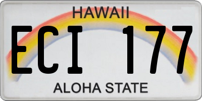 HI license plate ECI177