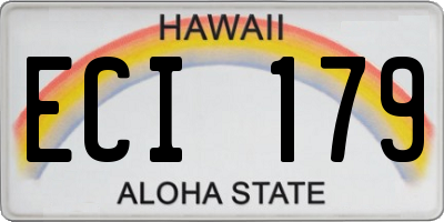 HI license plate ECI179