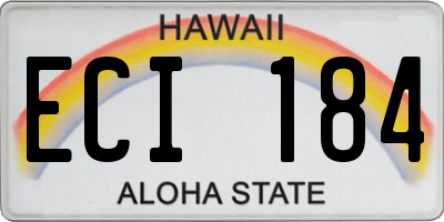 HI license plate ECI184