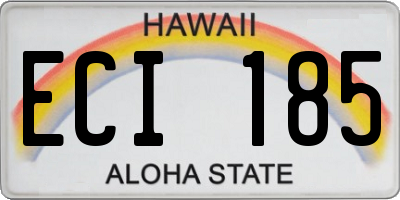 HI license plate ECI185