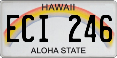 HI license plate ECI246