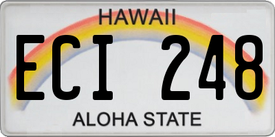 HI license plate ECI248