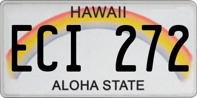 HI license plate ECI272