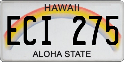 HI license plate ECI275