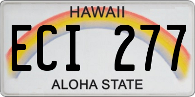 HI license plate ECI277