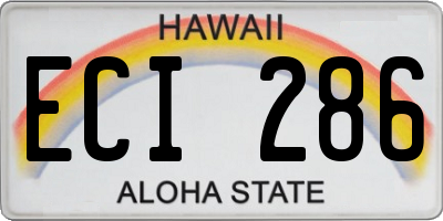 HI license plate ECI286