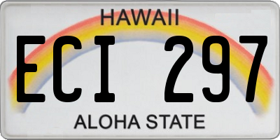 HI license plate ECI297