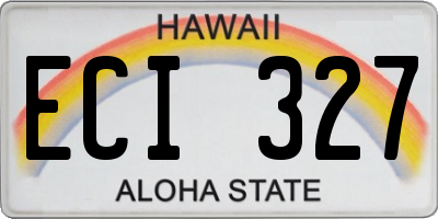 HI license plate ECI327