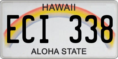 HI license plate ECI338