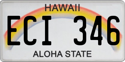 HI license plate ECI346