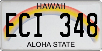 HI license plate ECI348