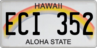 HI license plate ECI352