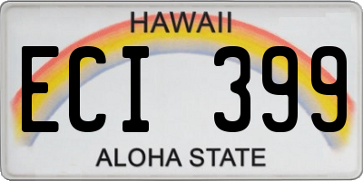 HI license plate ECI399