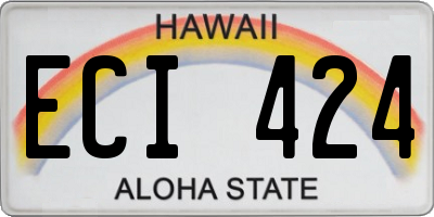 HI license plate ECI424
