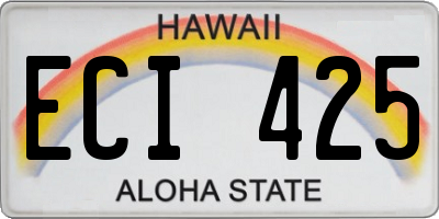 HI license plate ECI425