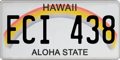 HI license plate ECI438