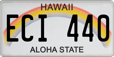HI license plate ECI440