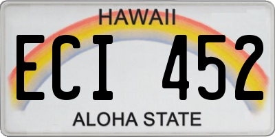 HI license plate ECI452