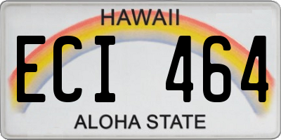HI license plate ECI464