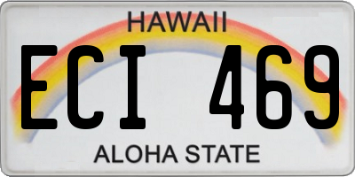 HI license plate ECI469