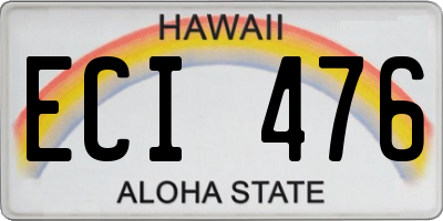 HI license plate ECI476