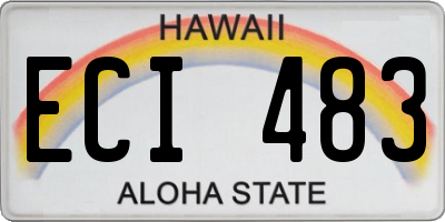 HI license plate ECI483