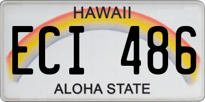 HI license plate ECI486