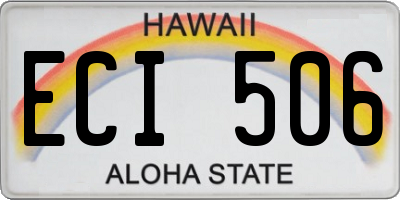 HI license plate ECI506