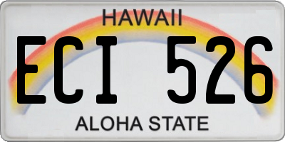 HI license plate ECI526