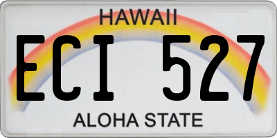 HI license plate ECI527