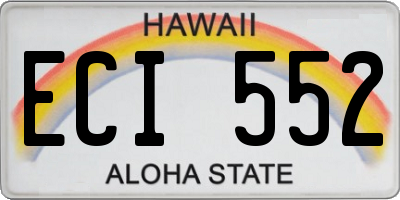 HI license plate ECI552
