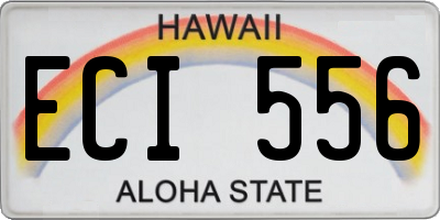 HI license plate ECI556