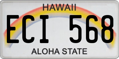 HI license plate ECI568