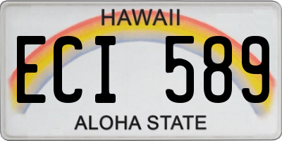 HI license plate ECI589
