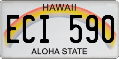 HI license plate ECI590