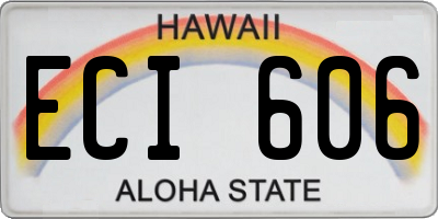 HI license plate ECI606