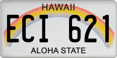 HI license plate ECI621