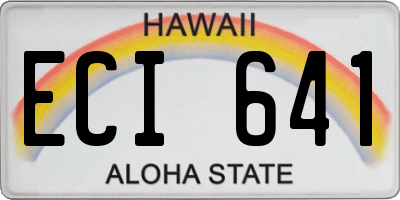 HI license plate ECI641