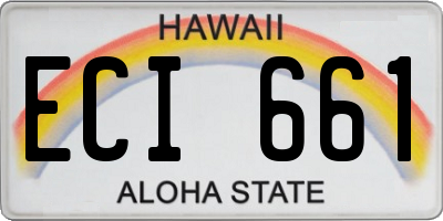 HI license plate ECI661