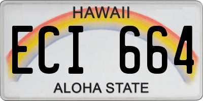 HI license plate ECI664