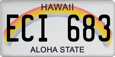HI license plate ECI683