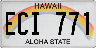 HI license plate ECI771