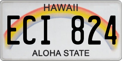 HI license plate ECI824
