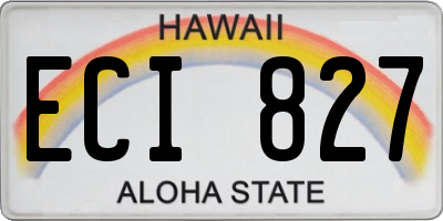 HI license plate ECI827