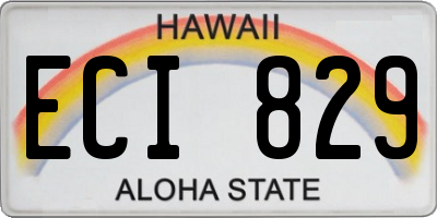 HI license plate ECI829
