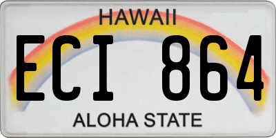 HI license plate ECI864