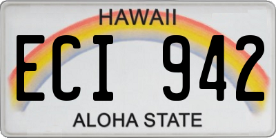 HI license plate ECI942