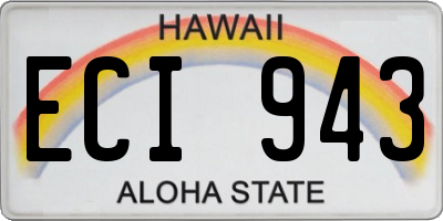 HI license plate ECI943