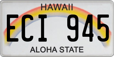 HI license plate ECI945